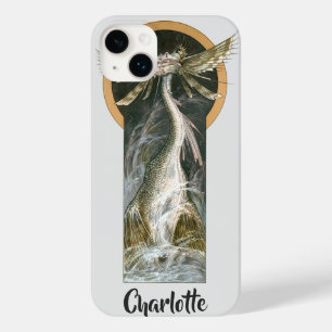 Mitologia Vintage, um Dragão Alado no Oceano