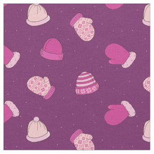Mittens e Chapéus, Tecido de Padrão Rosa Bonito