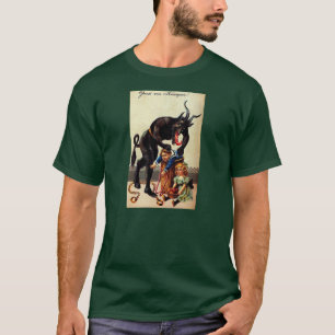 Miúdos de Krampus na camisa do Natal do feriado d