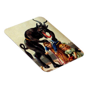 Miúdos de Krampus no ímã do Natal do feriado da