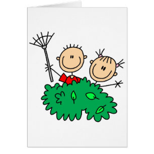 Miúdos que fazem o cartão do Yardwork