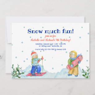 Miúdos que fazem o convite dos esportes de inverno