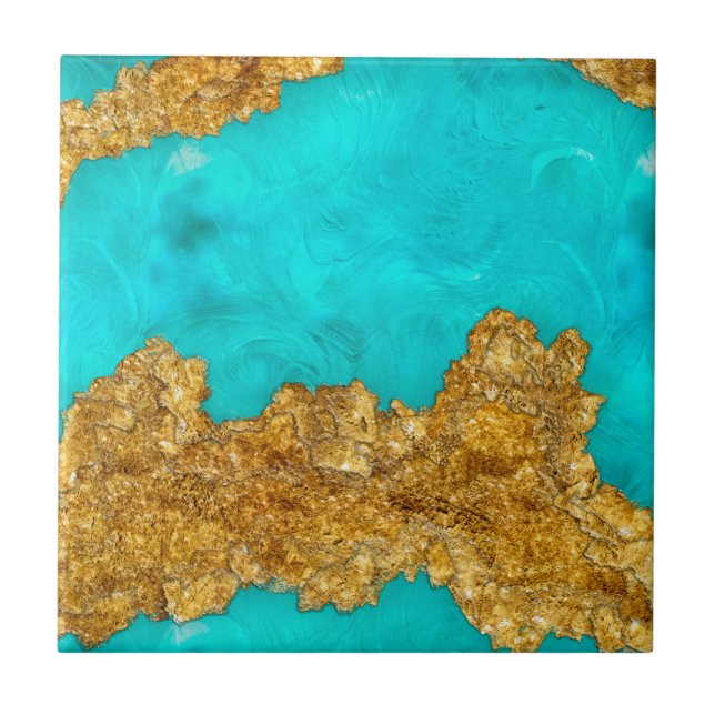 Mixed Media Gold and Turquoise (Frente)
