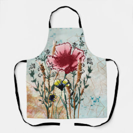 Mixed Media Wildflower Apron