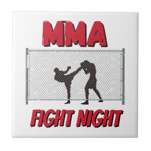 MMA Fight Night text e Silhouette of Two Fighter