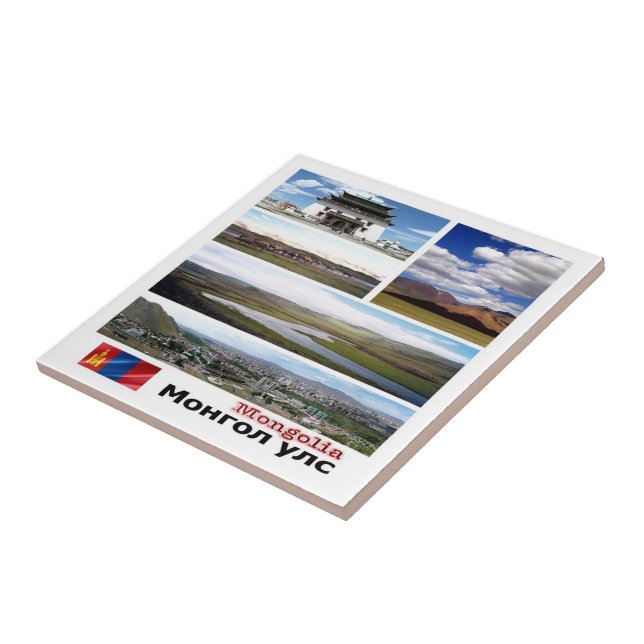 MN003, mosaico MONGOLIA, Ásia, (Lateral)