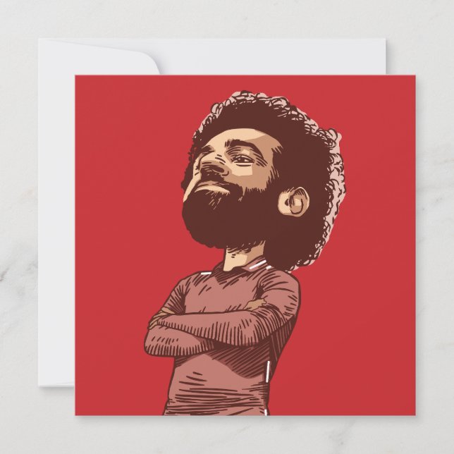 Mo Salah: Rei do Kop em Estilo Cartoon (Frente)