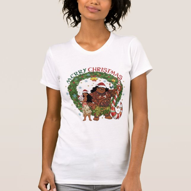Moana & Maui Feliz Camisa de Natal | Anúncio de Fe (Frente)