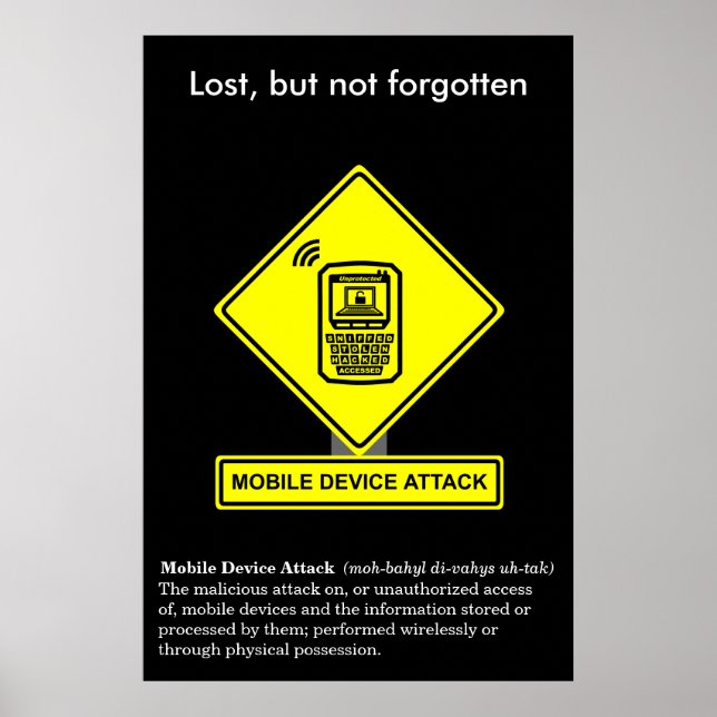 Mobile Device Attack Security Awareness Poster (Frente)