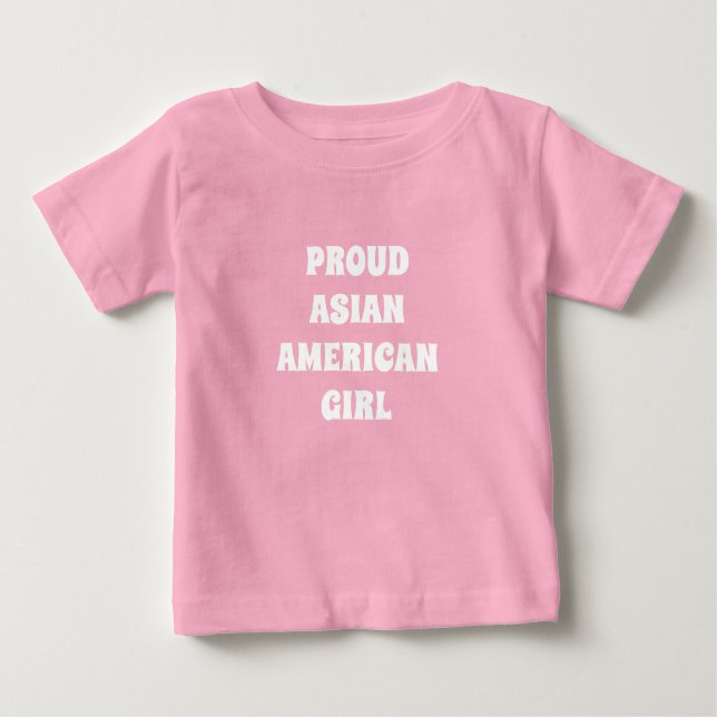 Moça Americana Orgulhosa, Camiseta Bebê branca ros (Frente)