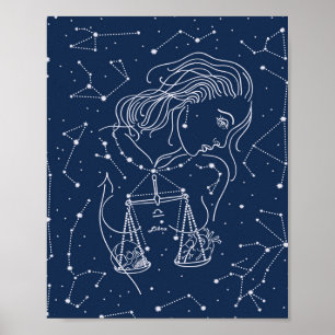 Moça Libra - Símbolo Zodiac Poster