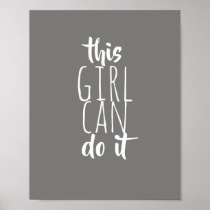 moça motivadora cita tipografia moderna poster