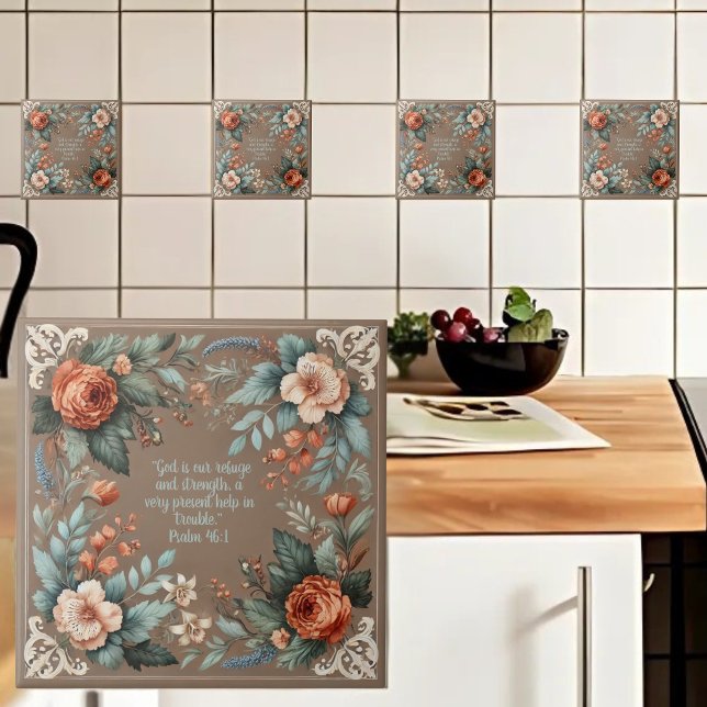 Mocha Floral Bíblia Verso Personalizável (Criador carregado)