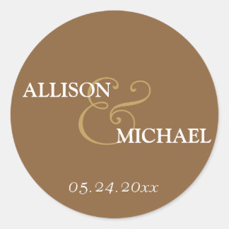 Mocha marrom personalizado ampersand etiqueta favo