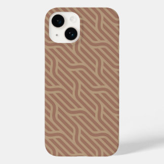 Mocha Mousse Brown Buffed Beige Wavy Line Patterno