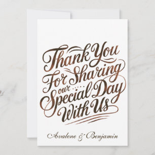 Mocha Mousse Paint Calliografia Obrigado Cartões