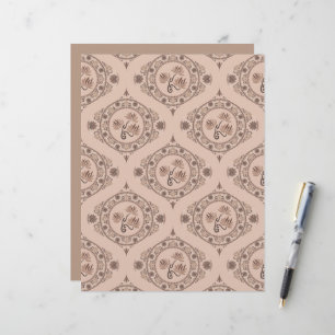 Mocha Rococo Revival Mandala Retro Ogee Scrapbook