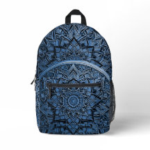 Mochila Azul Artística Mandala