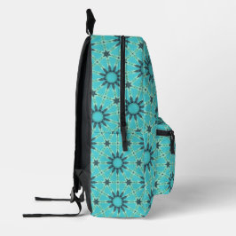 Mochila Azul Moderna com Estouro Geométrico