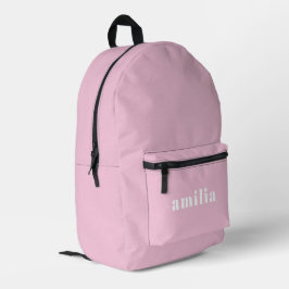 Mochila branca, cor-de-rosa, personalizada, impres