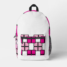 Mochila branca moderna com rosa e roxo