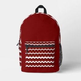 Mochila Chevron Vermelho Escuro – Estilosa e Chic