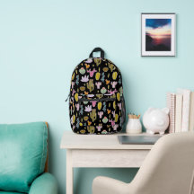 Mochila com Estampa Colorida de Cacto