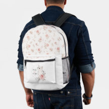 Mochila com Estampa Floral de Gata Selvagem Bonita