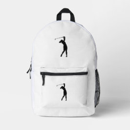 Mochila com impressão de silhueta de golfe para es