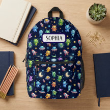 Mochila com Padrão de Galáxia de Alien Fofo