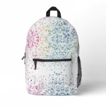 mochila com respingos de aquarela