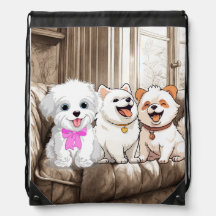 Mochila com texto desenhado