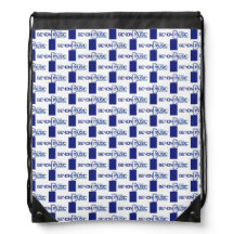 Mochila com texto desenhado