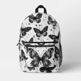 Mochila da Borboleta Preta e Branca