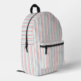 Mochila da Escola Branca de Stripe Vertical