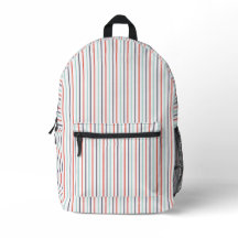 Mochila da Escola Branca de Stripe Vertical