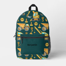 Mochila de Caminhões de Construção para Crianças,
