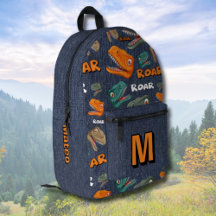 Mochila de Dinossauro para Meninos com Nome Impres