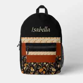 Mochila de ferrugem laranja preto boho-chic