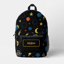 Mochila de Foguete com Design do Sistema Solar