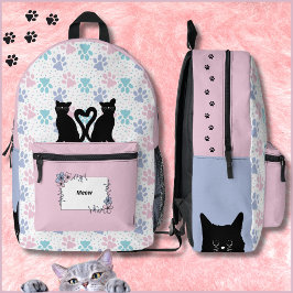 Mochila de Gatos Sonhos de Pastel Rosa e Púrpura