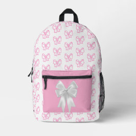 Mochila de padrão de Arco rosa-claro com fita bran