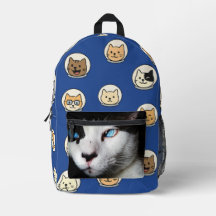Mochila Divertida de Gato Com Opção de Foto Person