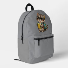 Mochila Escolar de Mapache Adorable | De Volta à E