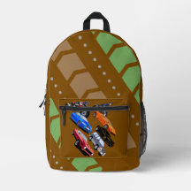 Mochila Escolar Infantil de Carros e Motocicletas 