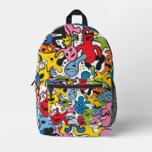 Mochila Escolar Infantil Doodle Divertido Estampa 