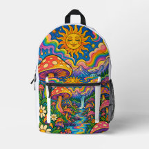 Mochila Fantasia Floral Rosa e Dragão Dourado Épic