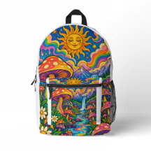 Mochila Fantasia Floral Rosa e Dragão Dourado Épic
