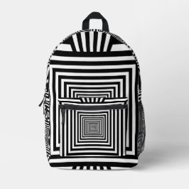 Mochila Geométrica 3D Preta e Branca — Elegante e