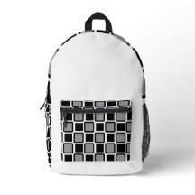 Mochila Geométrica cinza e Negra Moderna.